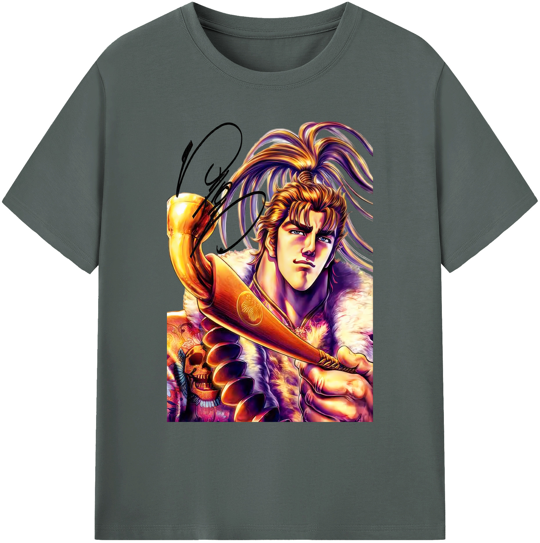 （画像用） 北斗の拳 Fist of the North Star 綿100％ メンズ半袖Tシャツ｜肌触りやわらか＆通気性